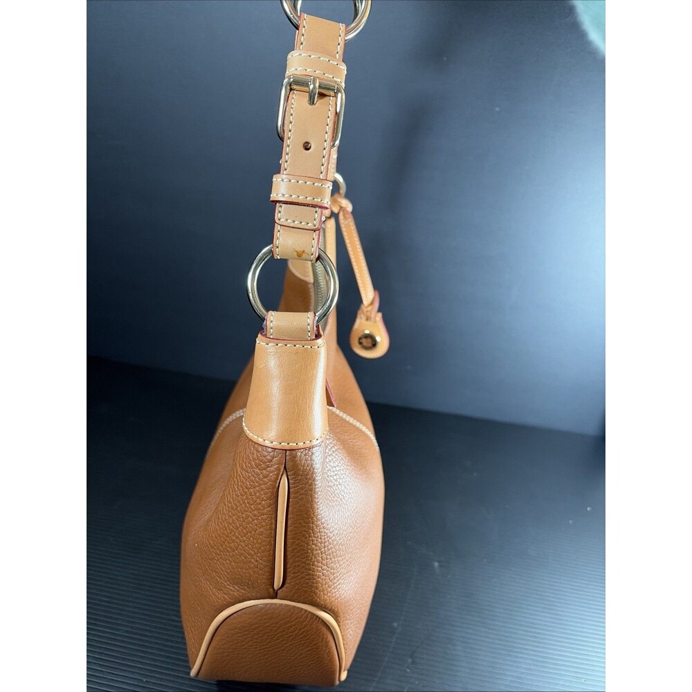 VTG Dooney & Bourke AWL Hobo Brown Pebbled Leather Shoulder Bag Purse - Picture 5 of 14